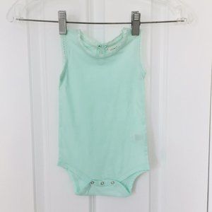 New Infant Girls Mint Bodysuit with lace Colored Organics Bodysuit
